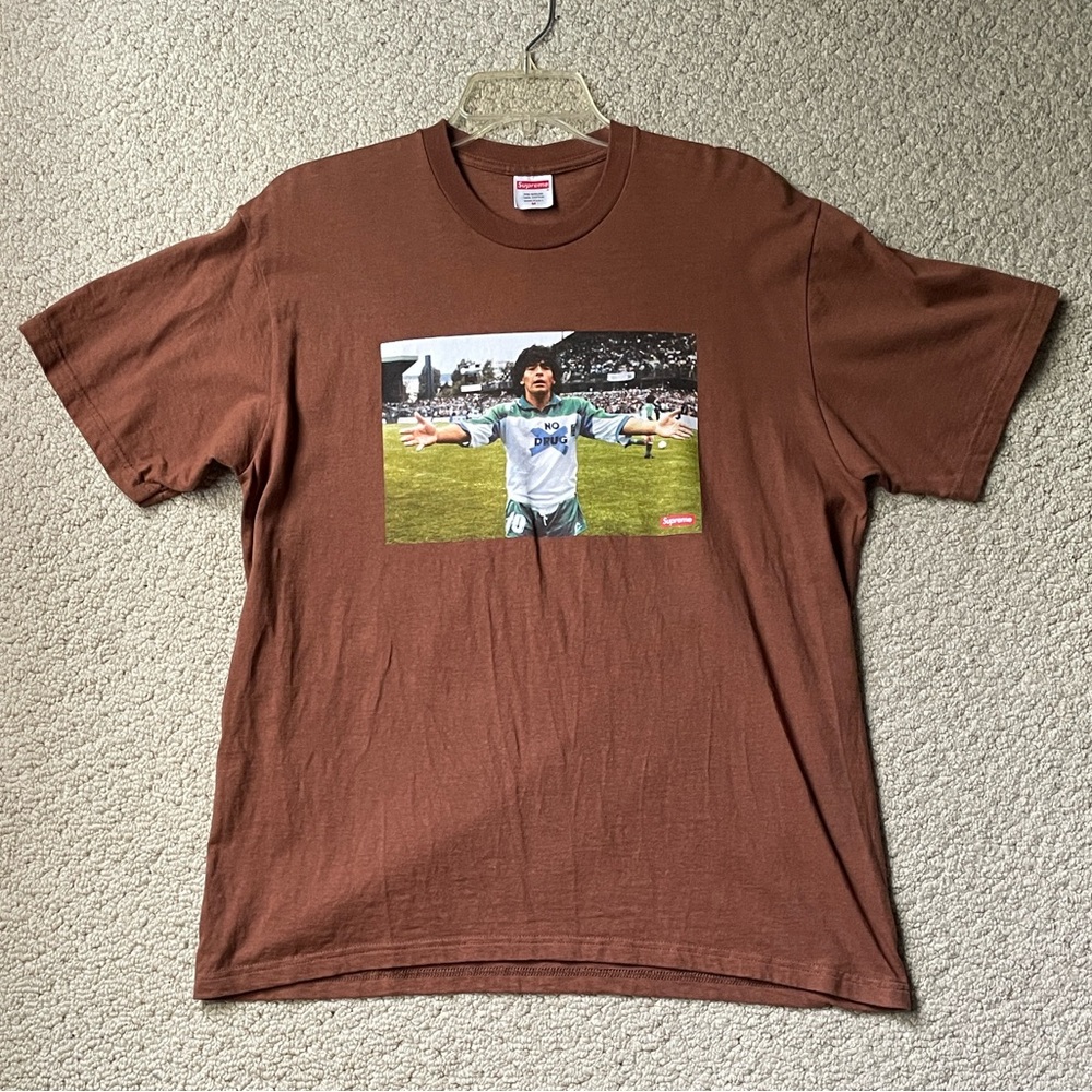 Supreme Maradona Brown T-shirt